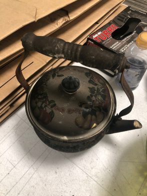 teapot before fire restoration